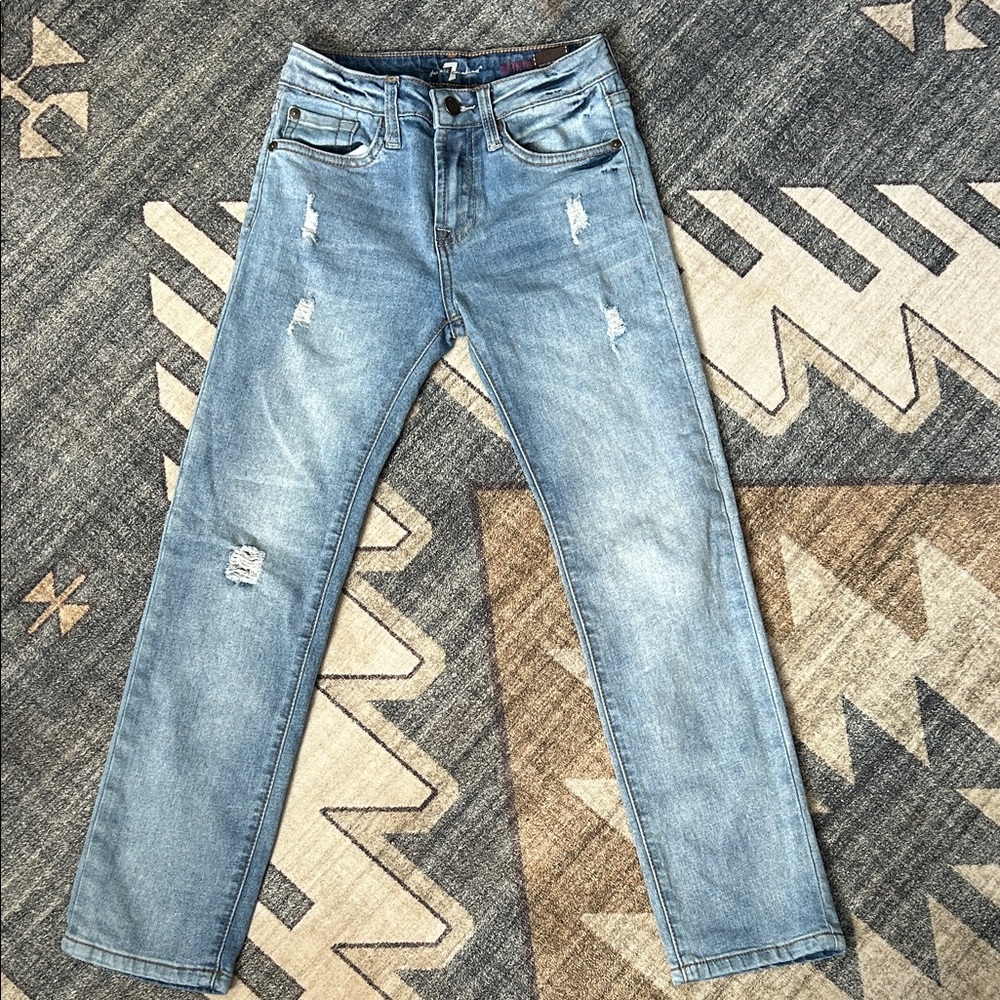 7 For All Mankind Girls Skinny Distressed Jeans